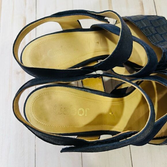 Gabor Bluette Mississippi Midnight Blue Leather Sandals - Picture 3 of 8